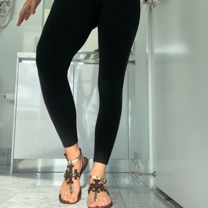 Tory Burch Snakeskin-Embossed Leather Sandals